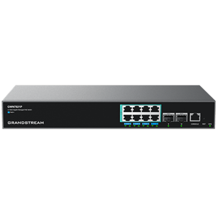 Grandstream GWN7821P 8-Port Layer-3 Multi-Gigabit Enterprise Managed PoE Network Switch