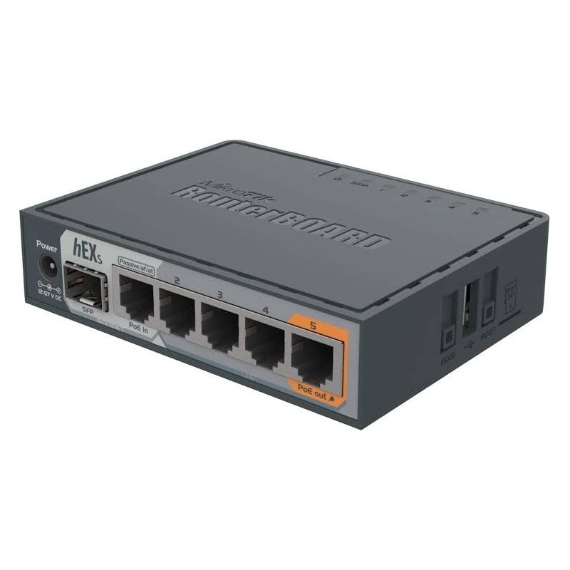 MikroTik hEX S Gigabit Ethernet Router with SFP and PoE Output MikroTik hEX S Gigabit Ethernet Router with SFP and PoE Output