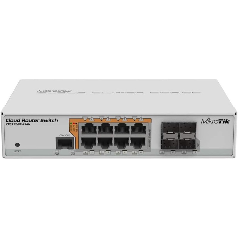 MikroTik CRS112-8P-4S: 8-Port Gigabit PoE Switch with 4 SFP Uplinks MikroTik CRS112-8P-4S: 8-Port Gigabit PoE Switch with 4 SFP Uplinks