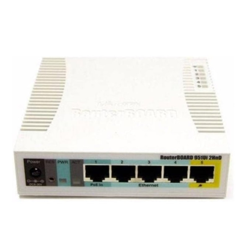 MikroTik RB951Ui-2HnD: High-Power 2.4GHz Wireless Router with PoE Output MikroTik RB951Ui-2HnD: High-Power 2.4GHz Wireless Router with PoE Output