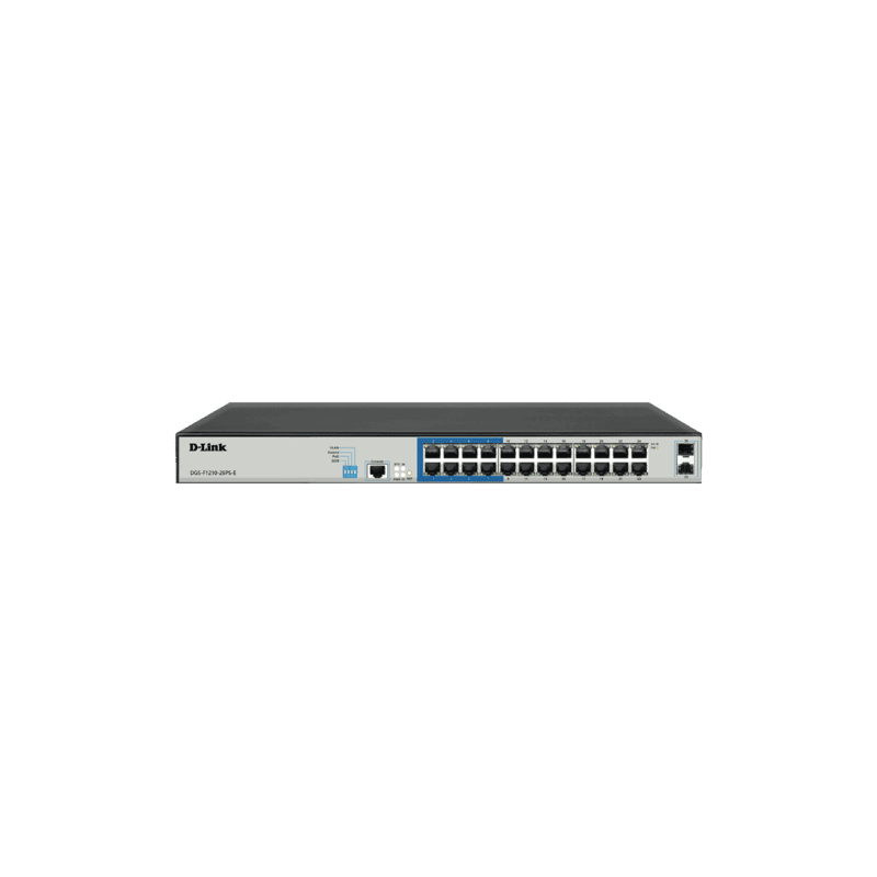 D-Link DGS-F1210-26PS-E 26-Port Gigabit PoE+ Smart Managed Switch | 250W Power Budget D-Link DGS-F1210-26PS-E 26-Port Gigabit PoE+ Smart Managed Switch | 250W Power Budget
