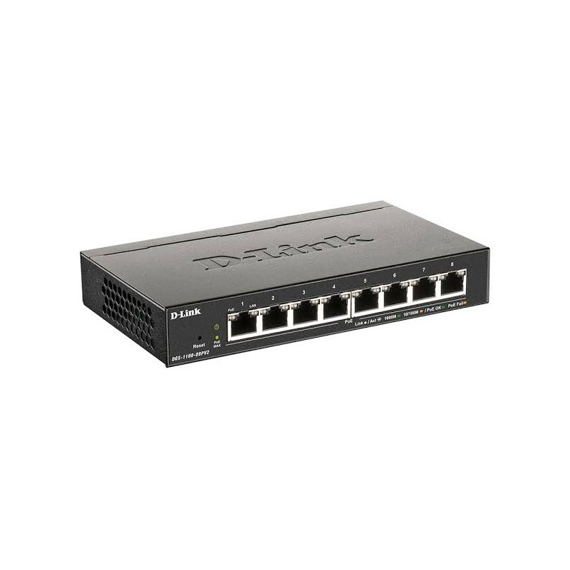 D-Link DGS-1100-08PV2 8-Port Gigabit PoE+ Smart Managed Switch | 64W PoE Budget D-Link DGS-1100-08PV2 8-Port Gigabit PoE+ Smart Managed Switch | 64W PoE Budget